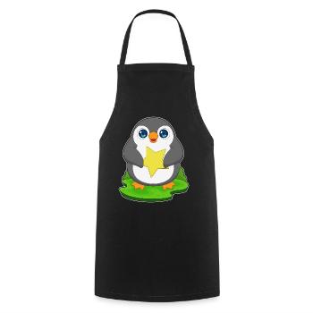 Étoile Pingouin - Tablier de cuisine - noir - Devant - AI Model Male 185 dark (185cm)