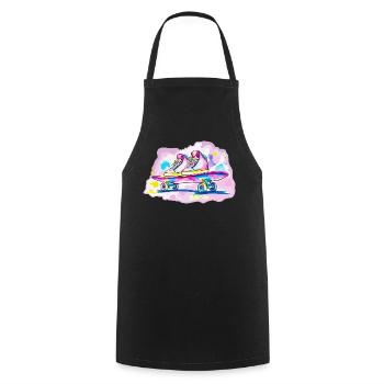 Skateboard with shoes - Cooking Apron - black - Front - AI Model Male 185 dark (185cm)