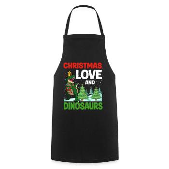 Dino Garçon Garçon Enfants Noël Amour Dinosaure - Tablier de cuisine - noir - Devant - AI Model Male 185 dark (185cm)