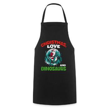 Dino Garçon Garçon Enfants Noël Amour Dinosaure - Tablier de cuisine - noir - Devant - AI Model Male 185 dark (185cm)