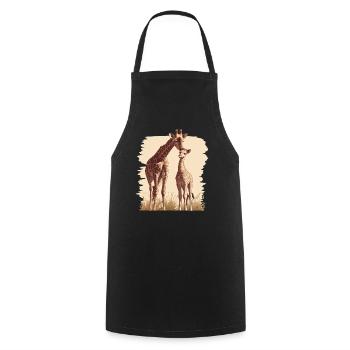 Giraffen Giraffe - Kochschürze - Schwarz - Vorne - AI Model Male 185 dark (185cm)
