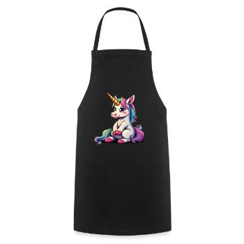 Cute Unicorn Magical Gift Idea Unicorn Fans - Cooking Apron - black - Front - AI Model Male 185 dark (185cm)