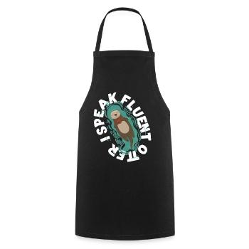 Otter I Speak Fluent Otter - Cooking Apron - black - Front - AI Model Male 185 dark (185cm)