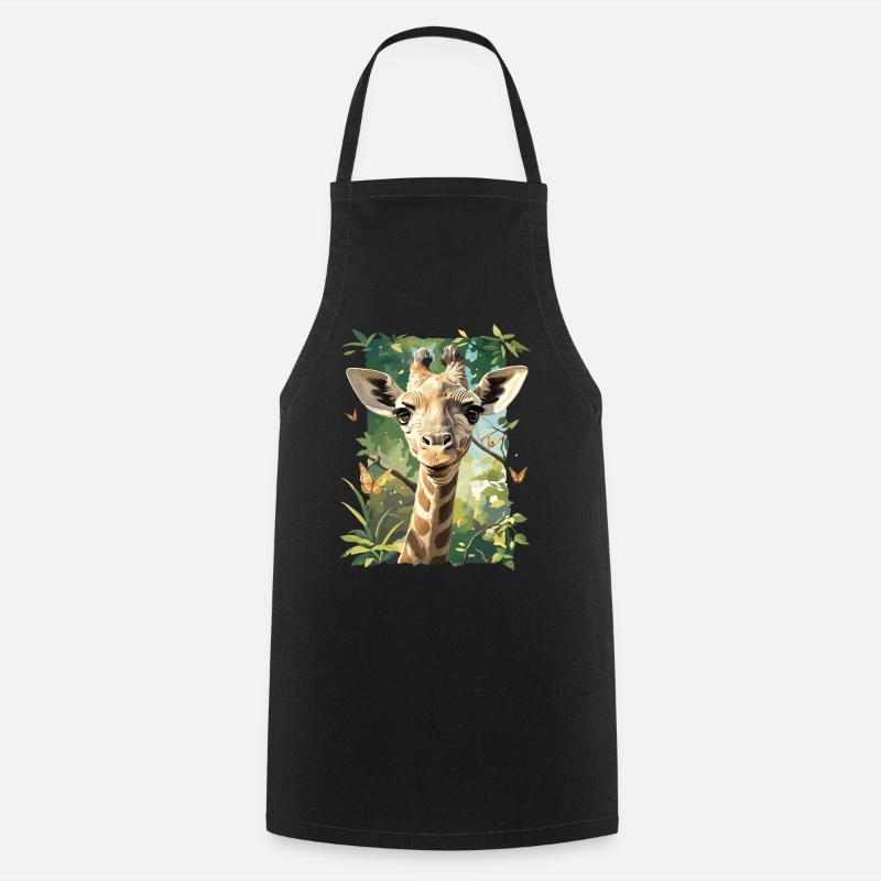 Giraffen Giraffe - Kochschürze - Schwarz