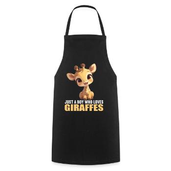 Giraffen Giraffe - Kochschürze - Schwarz - Vorne - AI Model Male 185 dark (185cm)