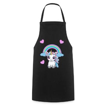 Unicorn Unicorns Child Kids Baby Toddler Heart - Cooking Apron - black - Front - AI Model Male 185 dark (185cm)