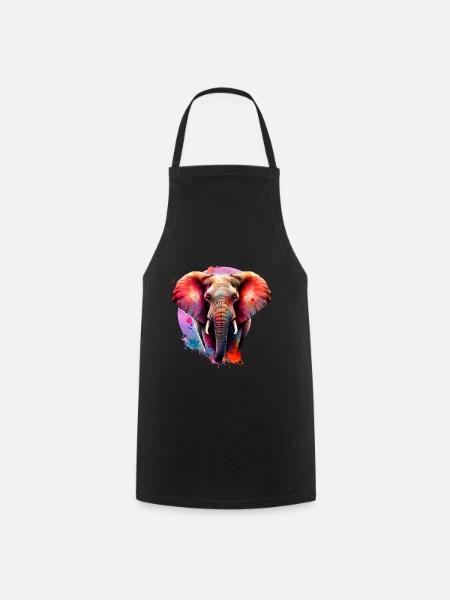 Elefant - Kochschürze - Schwarz