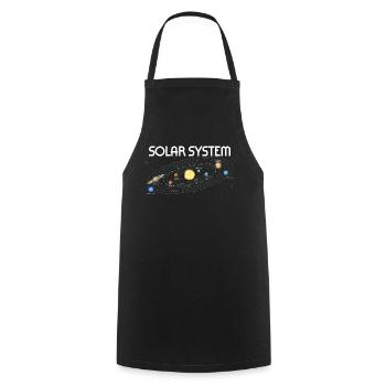 Planètes Science Physique Univers Soleil - Tablier de cuisine - noir - Devant - AI Model Male 185 dark (185cm)