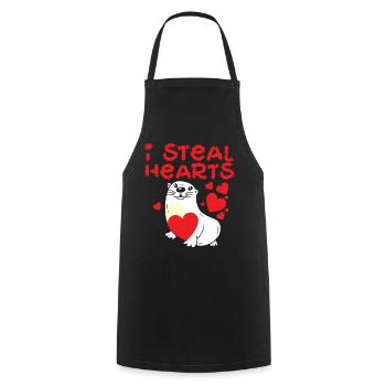 Otter Valentines Day I Steal - Cooking Apron - black - Front - AI Model Male 185 dark (185cm)