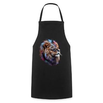 Lion Lover Wildlife Safari Art Lion Colorful - Cooking Apron - black - Front - AI Model Male 185 dark (185cm)