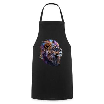 Lion Lover Wildlife Safari Art Lion Colorful - Cooking Apron - black - Front - AI Model Male 185 dark (185cm)