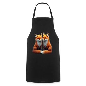 Funny Fox Fox Art Animal Nature Wildlife Animals - Cooking Apron - black - Front - AI Model Male 185 dark (185cm)