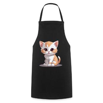 Kitten Cat Cats Domestic Cat Meow - Cooking Apron - black - Front - AI Model Male 185 dark (185cm)