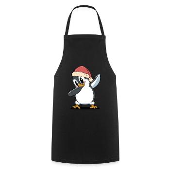Nikolaus Weihnachtsmann Pinguin Pinguine - Kochschürze - Schwarz - Vorne - AI Model Male 185 dark (185cm)