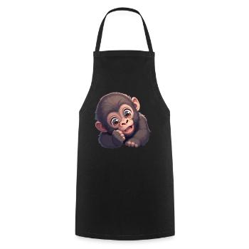Gorilles Gorilles - Tablier de cuisine - noir - Devant - AI Model Male 185 dark (185cm)
