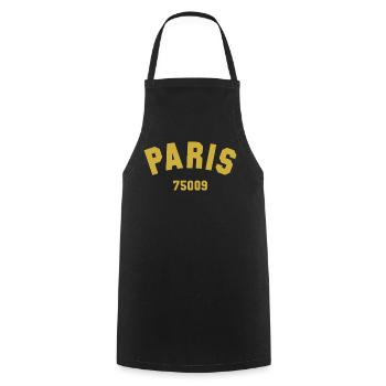 9e arrondissement de PARIS - Tablier de cuisine - noir - Devant - AI Model Male 185 dark (185cm)