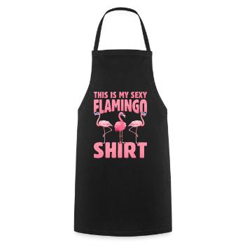 C’est ma chemise sexy flamant rose - Pink Flamingo - Tablier de cuisine - noir - Devant - AI Model Male 185 dark (185cm)