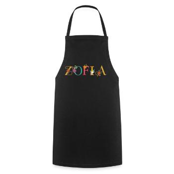 ZOFIA Name mit Blumen geschmückt - Kochschürze - Schwarz - Vorne - AI Model Male 185 dark (185cm)