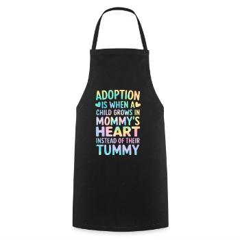 L’adoption, c’est quand un enfant Tie Dye Maman drôle - Tablier de cuisine - noir - Devant - AI Model Male 185 dark (185cm)