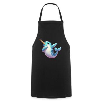 Narval, Baleine, Créature Marine, Licorne, Océan - Tablier de cuisine - noir - Devant - AI Model Male 185 dark (185cm)