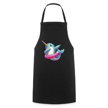 Narwhal, Whale, Sea Creature, Unicorn, Ocean - Cooking Apron - black - Front - AI Model Male 185 dark (185cm)