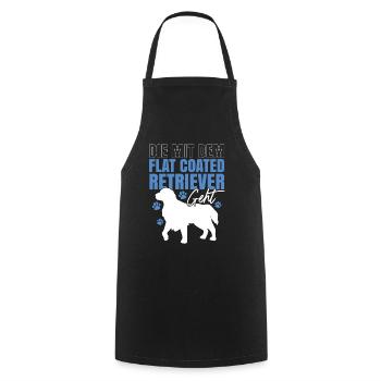 Le retriever à poil plat - Tablier de cuisine - noir - Devant - AI Model Male 185 dark (185cm)
