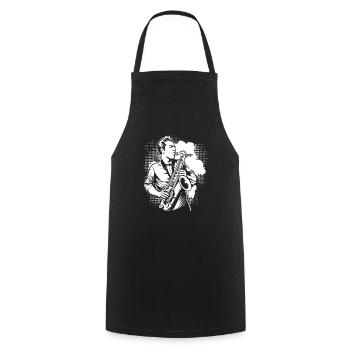 Saxophone Boy - Cooking Apron - black - Front - AI Model Male 185 dark (185cm)