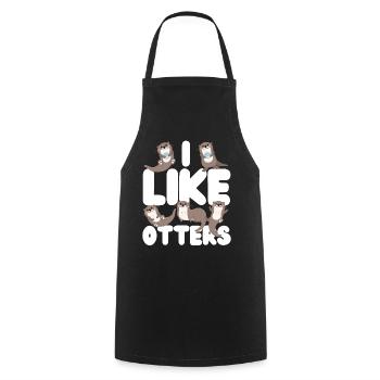Otter I Like Otters - Cooking Apron - black - Front - AI Model Male 185 dark (185cm)