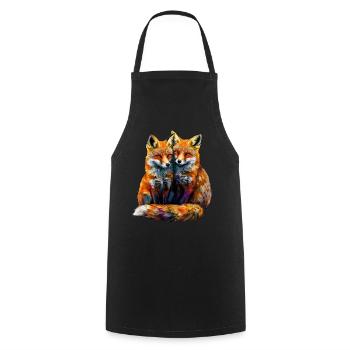 Funny Fox Fox Art Animal Nature Wildlife Animals - Cooking Apron - black - Front - AI Model Male 185 dark (185cm)