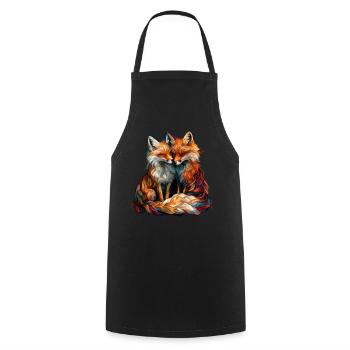Funny Fox Fox Art Animal Nature Wildlife Animals - Cooking Apron - black - Front - AI Model Male 185 dark (185cm)