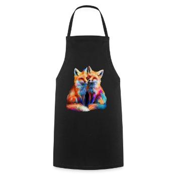 Funny Fox Fox Art Animal Nature Wildlife Animals - Cooking Apron - black - Front - AI Model Male 185 dark (185cm)