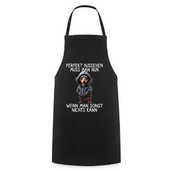 Funny Dog Saying Animal Lover Funny Dog Dog - Cooking Apron - black - Front - AI Model Male 185 dark (185cm)