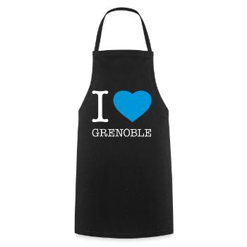 J’ADORE GRENOBLE - Tablier de cuisine - noir - Devant - AI Model Male 185 dark (185cm)