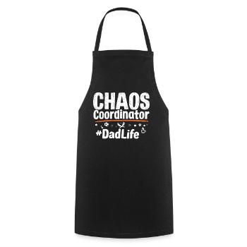 Coordinateur du chaos #DadLife drôle de papa disant - Tablier de cuisine - noir - Devant - AI Model Male 185 dark (185cm)