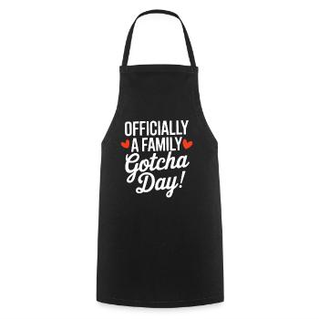 Officially A Family Gotcha Day Foster Adoptive - Cooking Apron - black - Front - AI Model Male 185 dark (185cm)