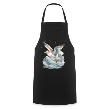 Christmas Maritime Santa Claus Seagull Seagulls Xmas - Cooking Apron - black - Front - AI Model Male 185 dark (185cm)