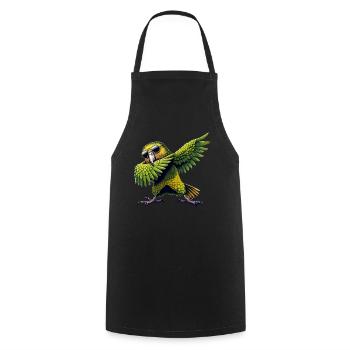 Kakapo, Papagei, Vogel, Dabbing - Kochschürze - Schwarz - Vorne - AI Model Male 185 dark (185cm)