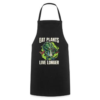 Végétarien Manger des plantes Vivre plus longtemps Mode de vie végétalien - Tablier de cuisine - noir - Devant - AI Model Male 185 dark (185cm)
