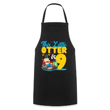 Anniversaire de la loutre Cette petite loutre - Tablier de cuisine - noir - Devant - AI Model Male 185 dark (185cm)