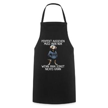 Funny Dog Saying Animal Lover Funny Dog Dog - Cooking Apron - black - Front - AI Model Male 185 dark (185cm)