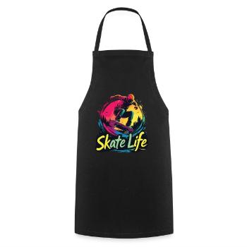 Skate Life Skateboard Skater Skateboarding - Kochschürze - Schwarz - Vorne - AI Model Male 185 dark (185cm)