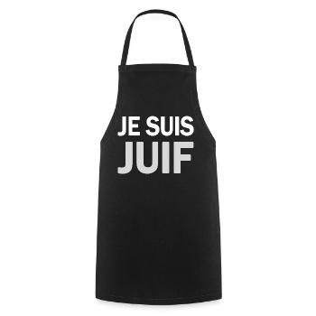 T SHIRT ORIGINAL JE SUIS JUIF - Tablier de cuisine - noir - Devant - AI Model Male 185 dark (185cm)