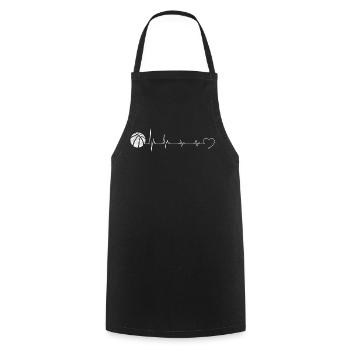 Basketball Heartbeat Tee - Cooking Apron - black - Front - AI Model Male 185 dark (185cm)