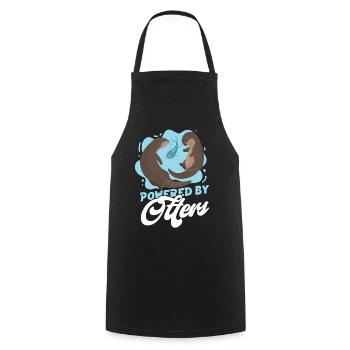 Otter Powered By Otters - Cooking Apron - black - Front - AI Model Male 185 dark (185cm)