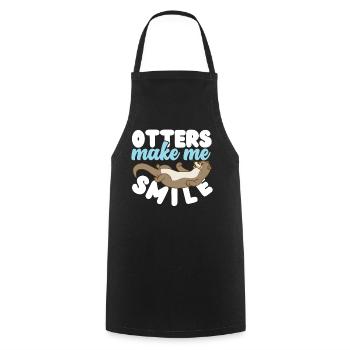 Otter Otters Make Me Smile - Cooking Apron - black - Front - AI Model Male 185 dark (185cm)