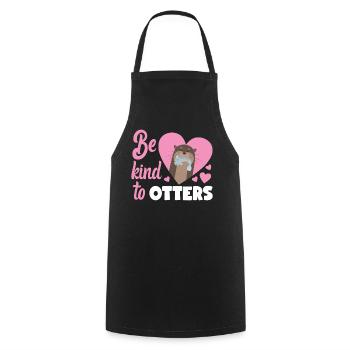 Loutre Jeu de mots Soyez gentil avec les loutres - Tablier de cuisine - noir - Devant - AI Model Male 185 dark (185cm)