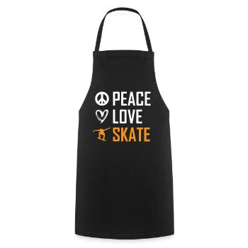 Peace Love Skate Longboard Drôle Skateboarding - Tablier de cuisine - noir - Devant - AI Model Male 185 dark (185cm)