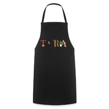 TYRA Name Adorned with Flowers - Cooking Apron - black - Front - AI Model Male 185 dark (185cm)