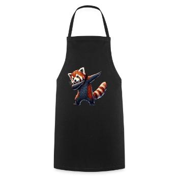 Roter Panda, Red Panda, Pandabär, Dabbing - Kochschürze - Schwarz - Vorne - AI Model Male 185 dark (185cm)