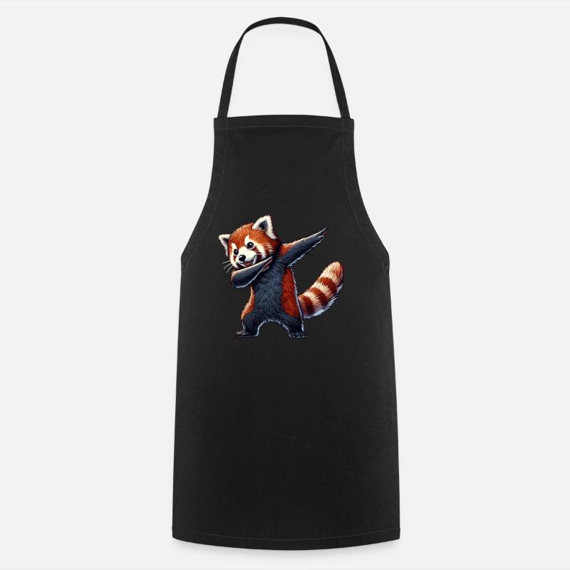 Roter Panda, Red Panda, Pandabär, Dabbing - Kochschürze - Schwarz